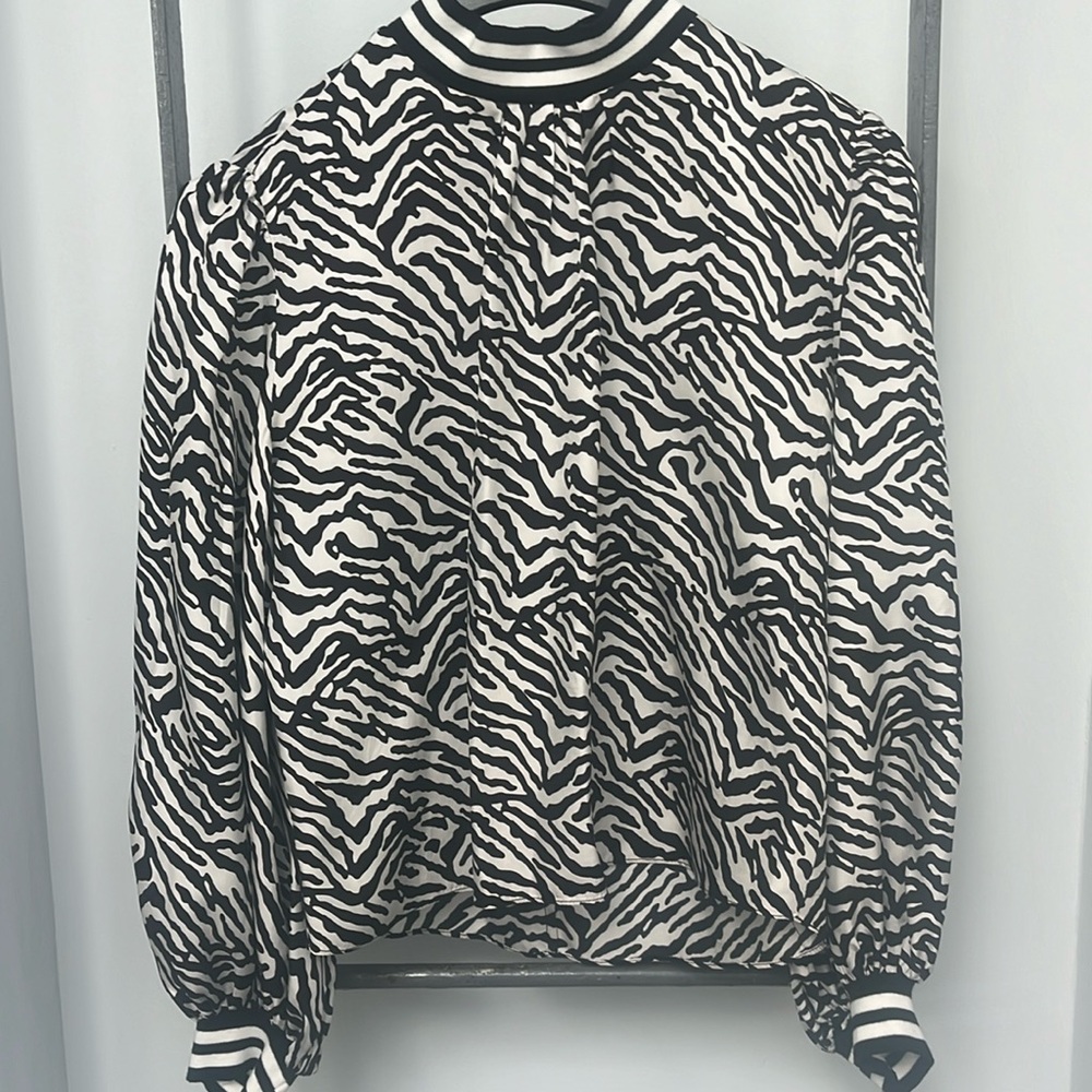 Silk animal print blouse